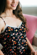 Load image into Gallery viewer, Flower Bomb | Chemise | Black Ditsy Floral
