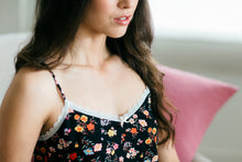 Load image into Gallery viewer, Flower Bomb | Chemise | Black Ditsy Floral
